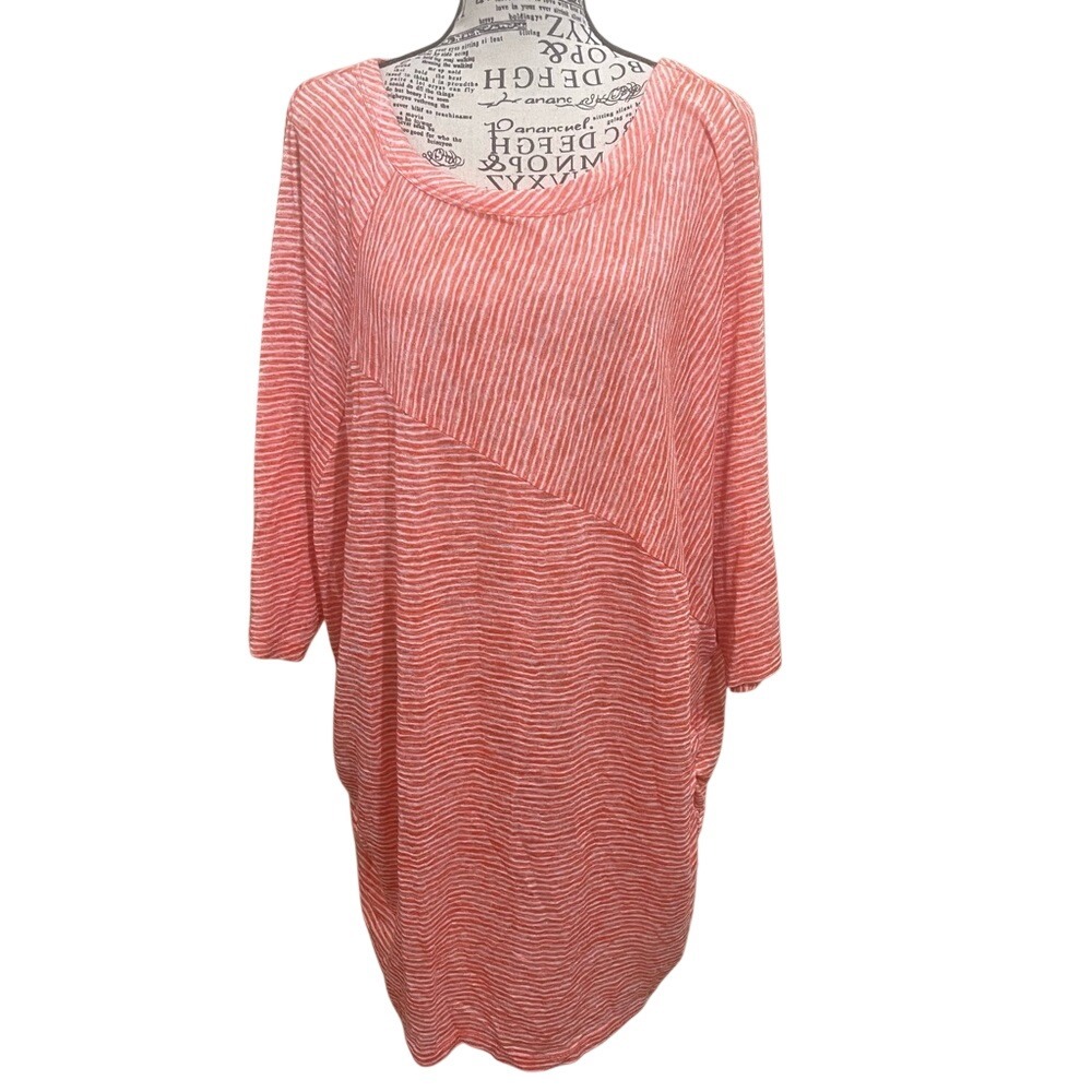 Lane Bryant Orange and White Striped‎ Top